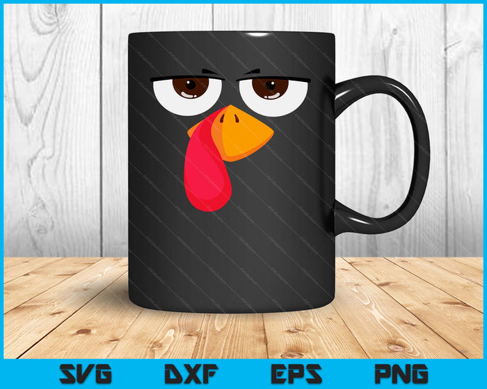 Turkey Face Funny Thanksgiving SVG PNG Digital Printable Files