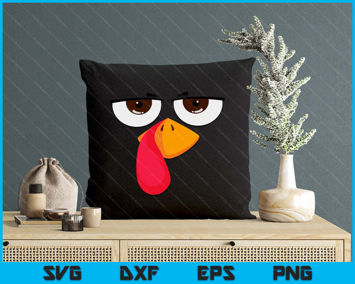 Turkey Face Funny Thanksgiving SVG PNG Digital Printable Files