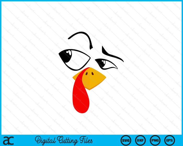 Turkey Face Pilgrim Funny Thanksgiving Costume SVG PNG Digital Printable Files