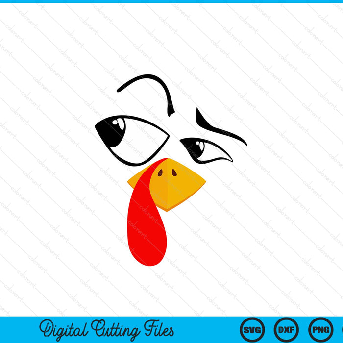 Turkey face pilgrim Thanksgiving costume SVG cut file