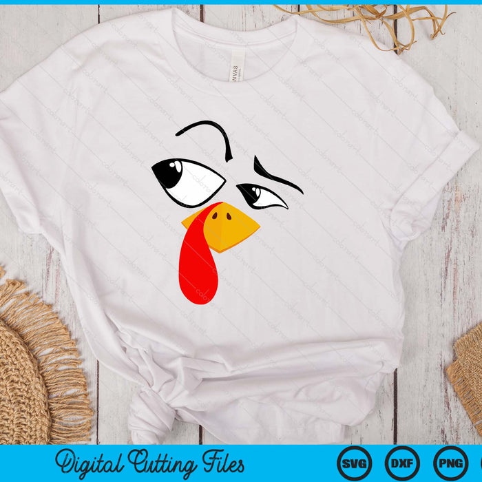 Turkey Face Pilgrim Funny Thanksgiving Costume SVG PNG Digital Printable Files