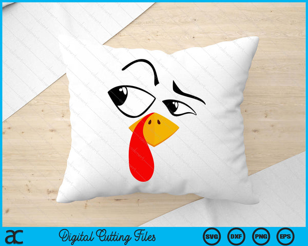 Turkey Face Pilgrim Funny Thanksgiving Costume SVG PNG Digital Printable Files