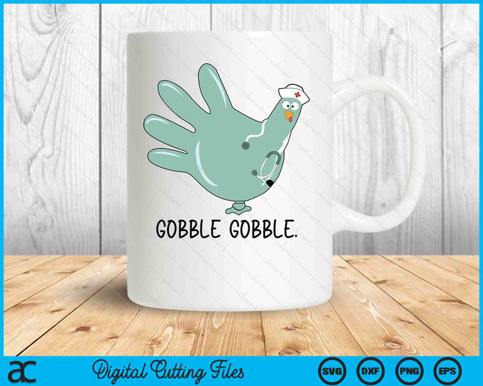 Turkey Glove Thanksgiving Gobble Nurse Thanksgiving Fall SVG PNG Digital Printable Files