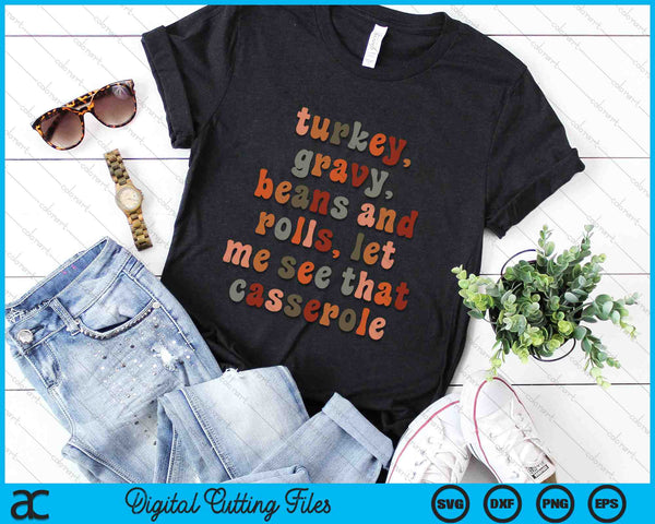 Turkey Gravy Beans And Rolls Autumn Thanksgiving SVG PNG Digital Cutting Files