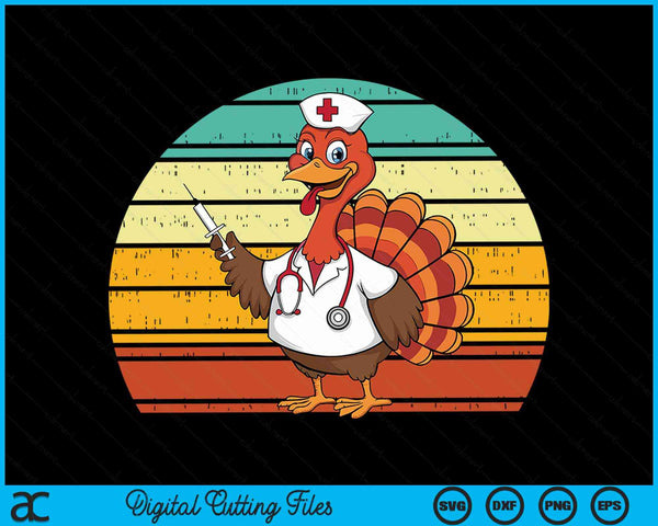 Turkey Nurse Stethoscope Thanksgiving SVG PNG Digital Printable Files