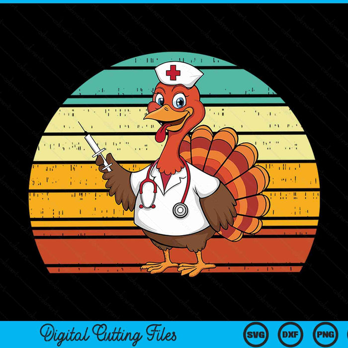 Turkey Nurse Stethoscope Thanksgiving SVG PNG Digital Printable Files