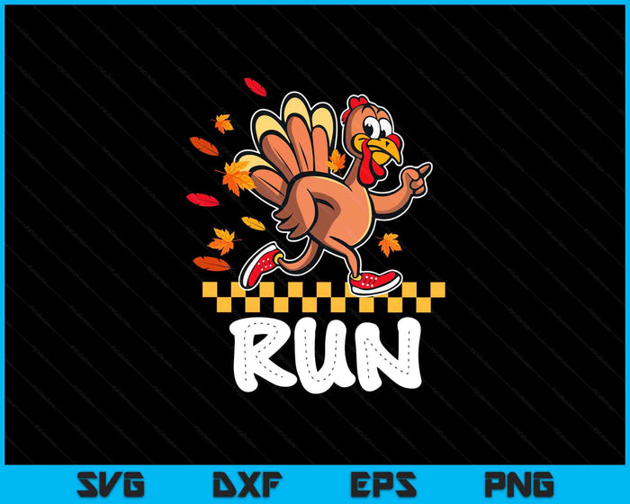 Turkey Run Costume Thanksgiving Running Turkey Day SVG PNG Digital Printable Files