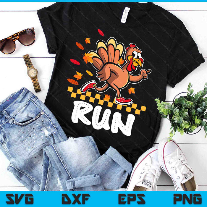 Turkey Run Costume Thanksgiving Running Turkey Day SVG PNG Digital Printable Files