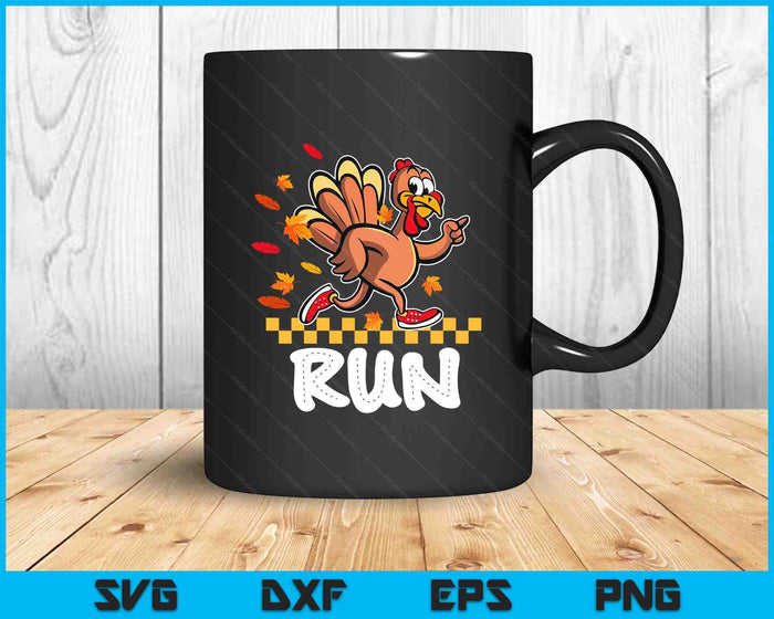 Turkey Run Costume Thanksgiving Running Turkey Day SVG PNG Digital Printable Files