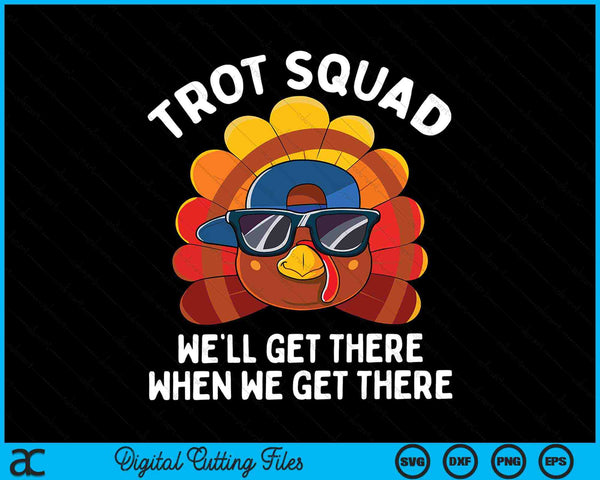 Turkey trot squad Thanksgiving running costume SVG cut file