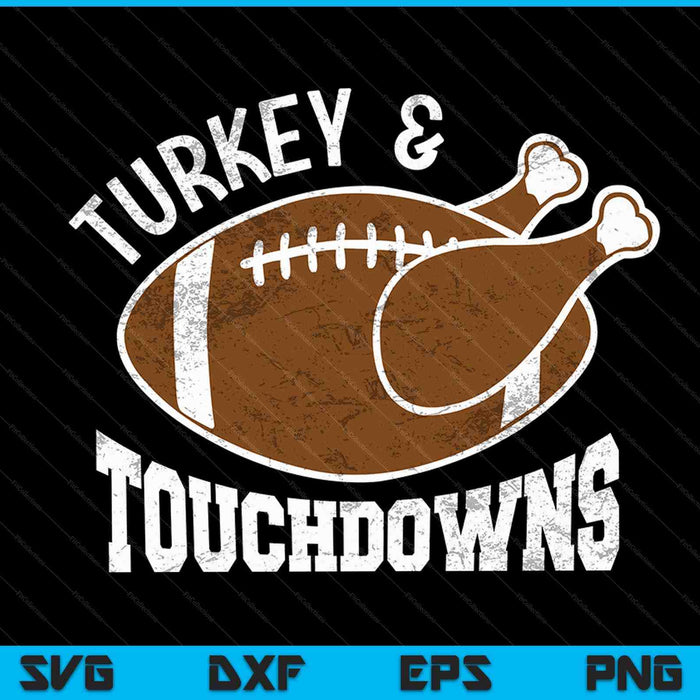 Turkey and touchdowns Thanksgiving football SVG cut file