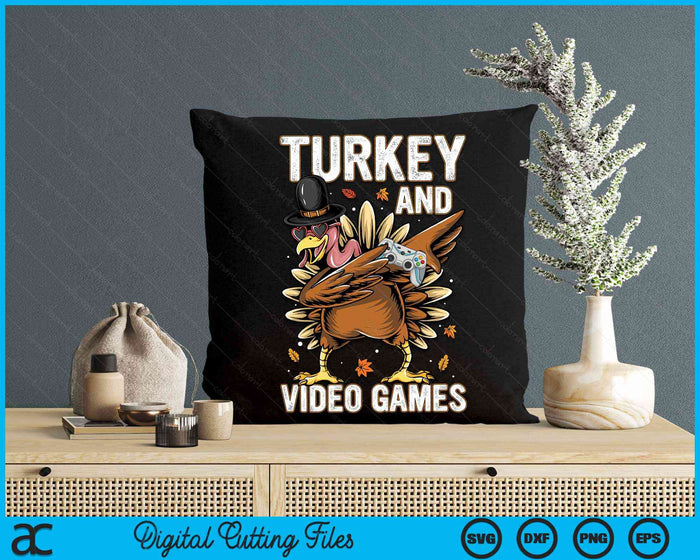 Turkey and Video Games Thanksgiving Gamer SVG PNG Digital Cutting Files
