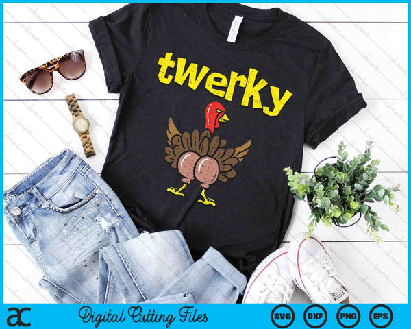 Twerky Turkey Butt Funny Thanksgiving Twerk Dance Pun SVG PNG Digital Printable Files