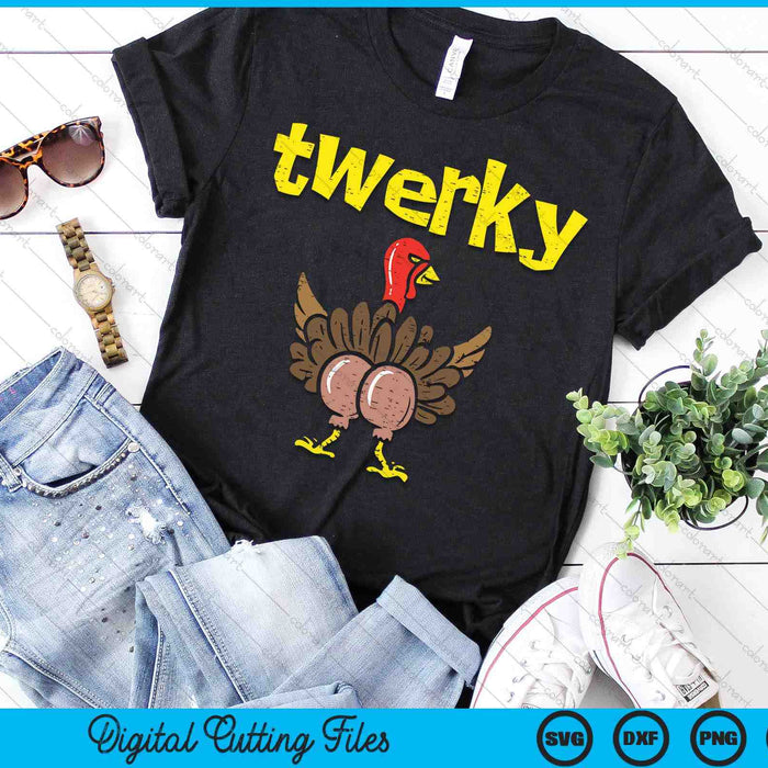 Twerky Turkey Butt Funny Thanksgiving Twerk Dance Pun SVG PNG Digital Printable Files