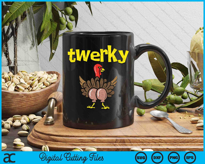 Twerky Turkey Butt Funny Thanksgiving Twerk Dance Pun SVG PNG Digital Printable Files