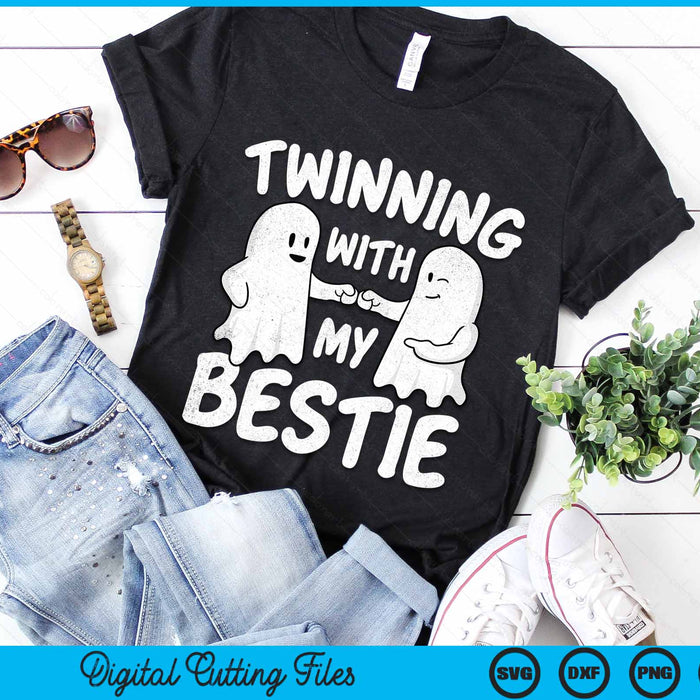 Twinning With My Bestie Halloween Ghost SVG PNG Digital Cutting File