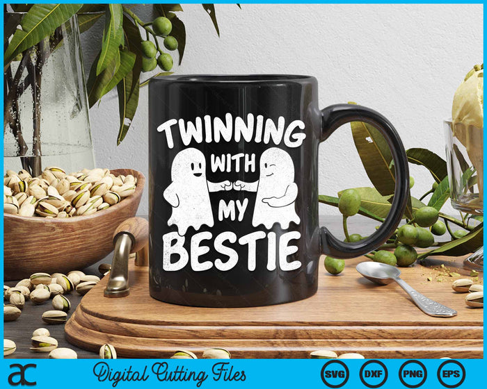 Twinning With My Bestie Halloween Ghost SVG PNG Digital Cutting File