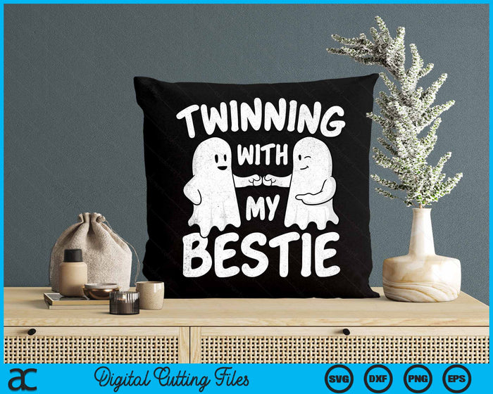 Twinning With My Bestie Halloween Ghost SVG PNG Digital Cutting File