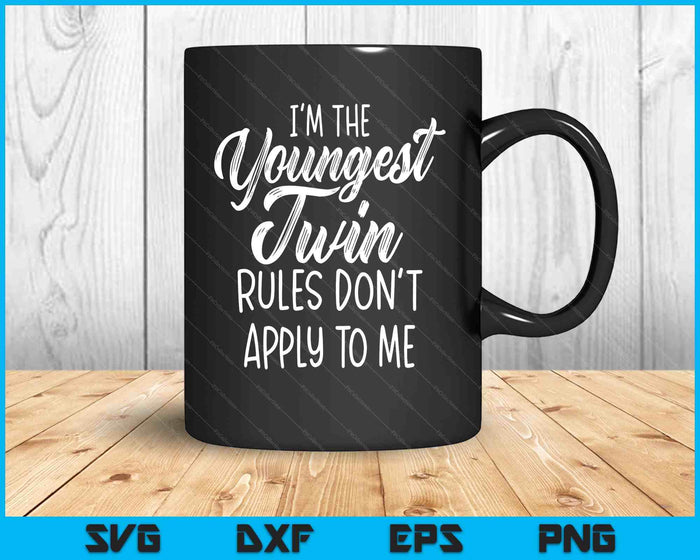 Twins Matching Shirt Birthday Siblings Youngest Twin SVG PNG Digital Printable Files