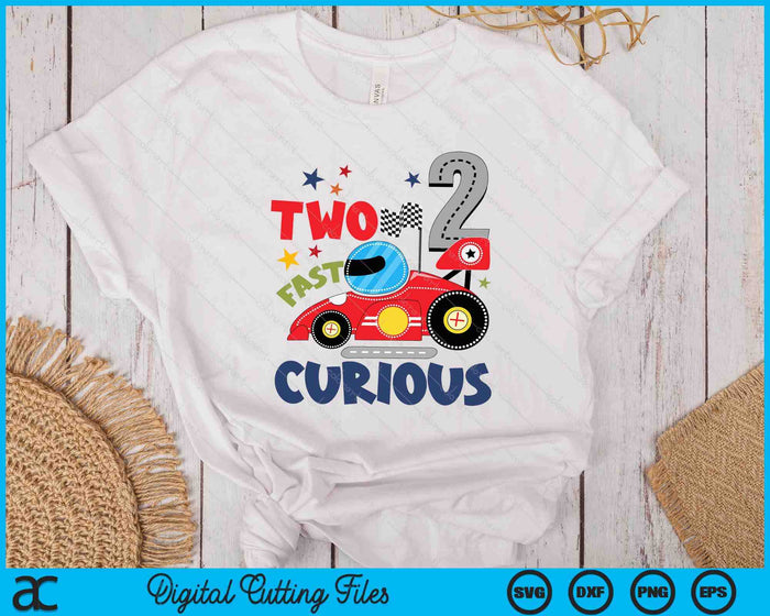 Two Fast 2 Curious Birthday Decorations 2nd Birthday Boy SVG PNG Digital Printable Files