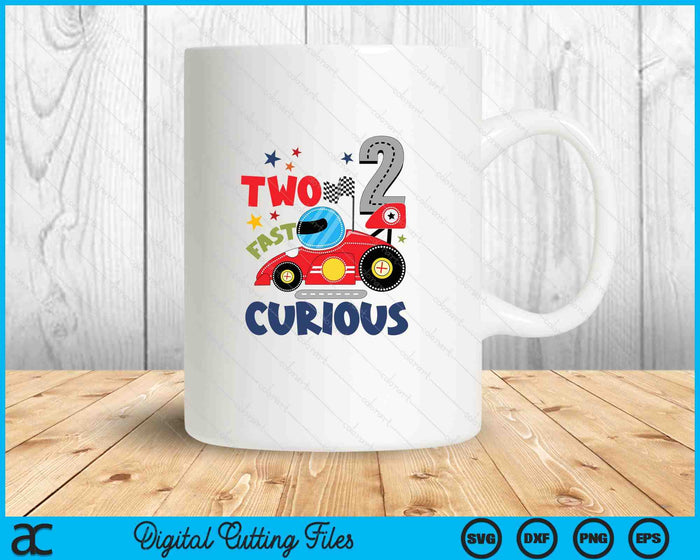 Two Fast 2 Curious Birthday Decorations 2nd Birthday Boy SVG PNG Digital Printable Files