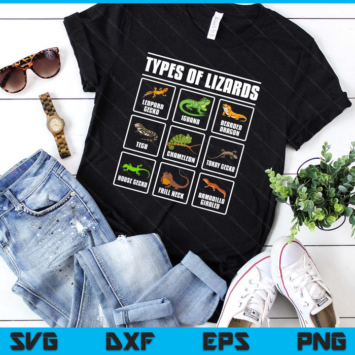 Types of Lizards Lizard Reptiles SVG PNG Digital Printable Files