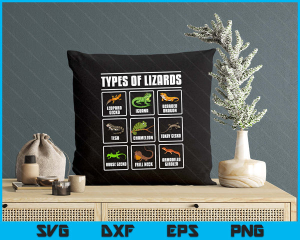 Types of Lizards Lizard Reptiles SVG PNG Digital Printable Files