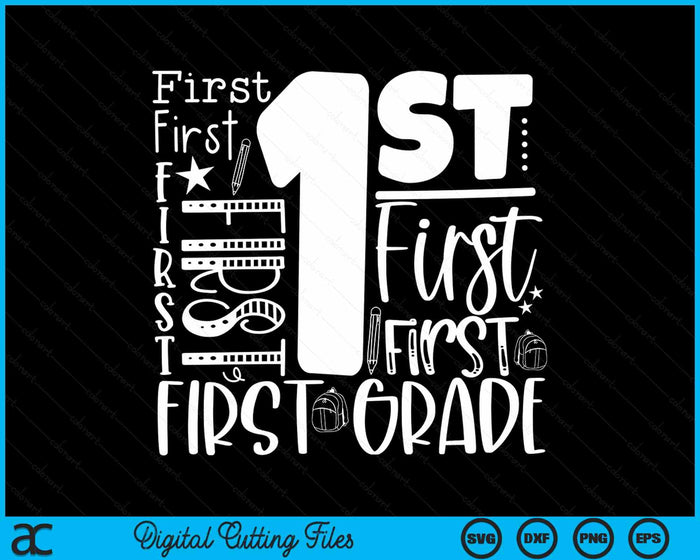 Typography 1st Grade Team Student Teacher SVG PNG Digital Cutting Files