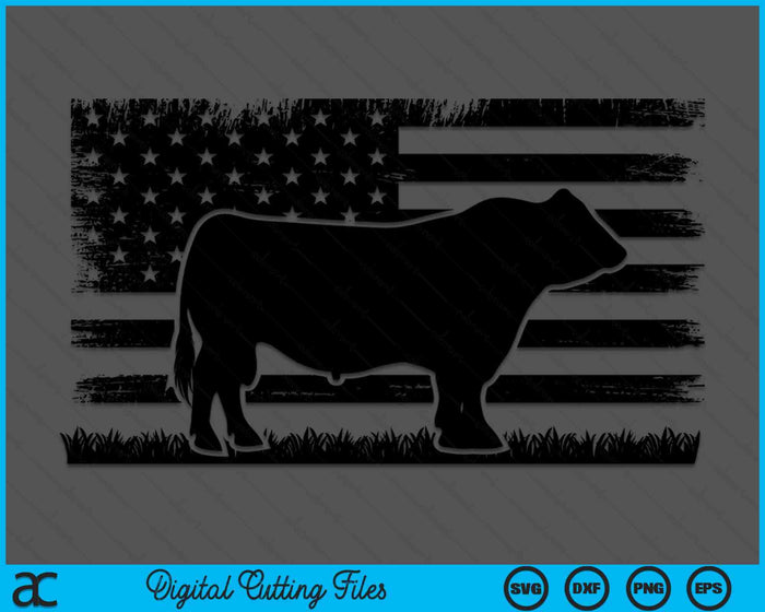 USA American Flag America Cow Black Angus Rancher SVG PNG Digital Printable Files