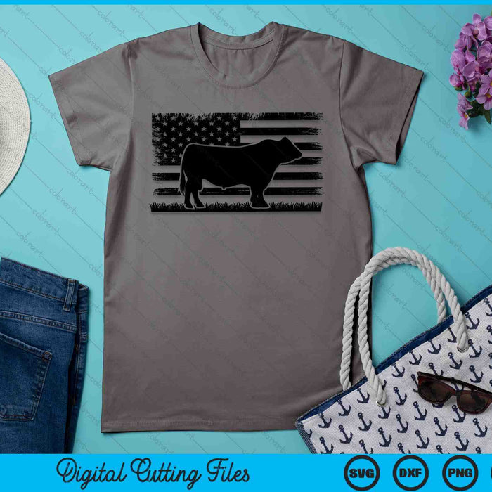 USA American Flag America Cow Black Angus Rancher SVG PNG Digital Printable Files