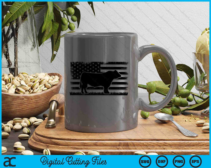 USA American Flag America Cow Black Angus Rancher SVG PNG Digital Printable Files