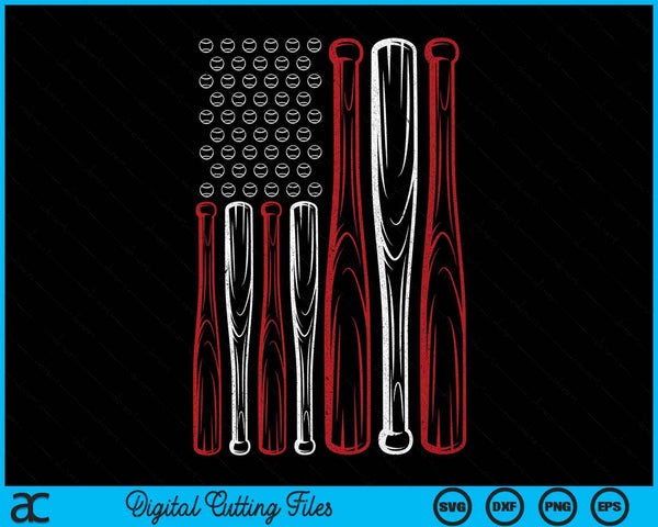 USA American Flag Baseball Red White Blue 4th of July SVG PNG Digital Cutting Files