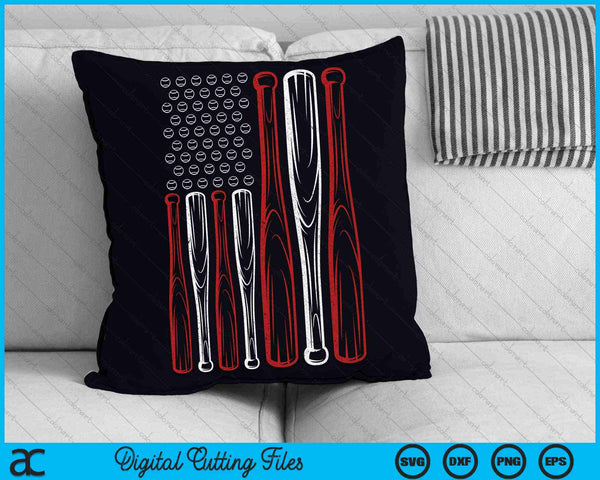 USA American Flag Baseball Red White Blue 4th of July SVG PNG Digital Cutting Files