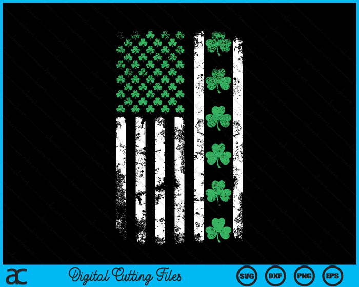 USA American Flag Shamrocks St Patricks Day SVG PNG Digital Printable Files