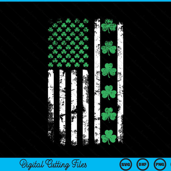 USA American flag shamrocks St Patricks Day SVG cut file