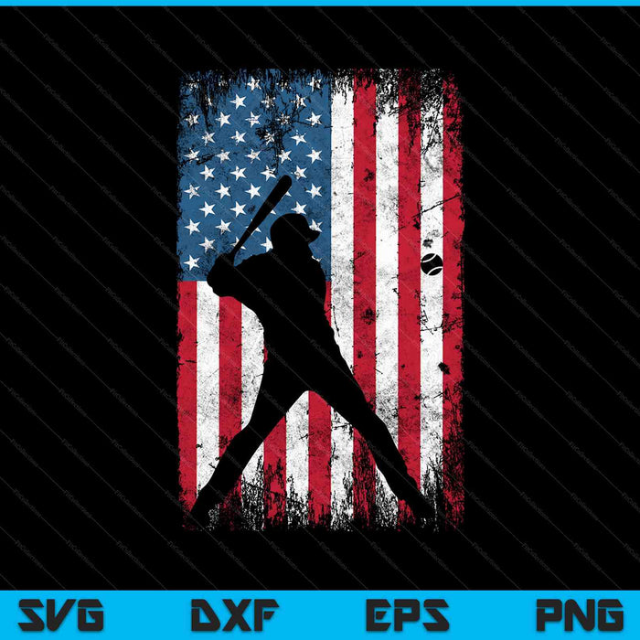 USA Baseball Flag SVG PNG Cutting Printable Files