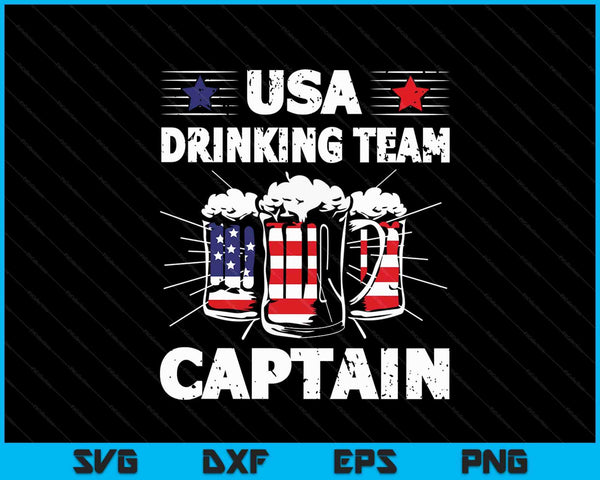 USA Drinking Team Captain 4th Of July Patriotic SVG PNG Digital Cutting Files