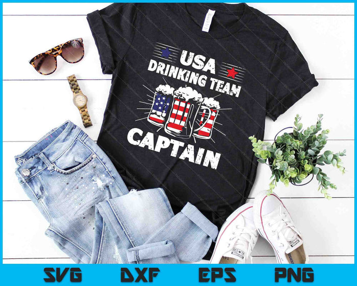 Capitán del equipo de bebida de EE. UU. 4 de julio Patriótico SVG PNG Archivos de corte digital