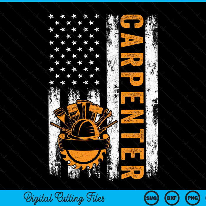 USA flag patriotic carpenter American flag SVG cut file