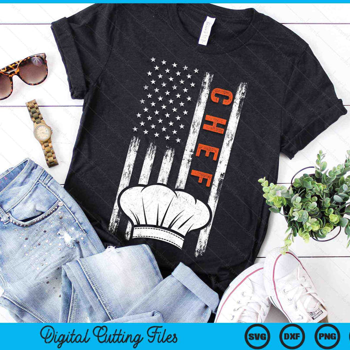 USA Flag Patriotic Chef American Flag SVG PNG Digital Cutting Files