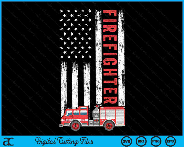 USA Flag Patriotic Firefighter American Flag SVG PNG Digital Cutting Files