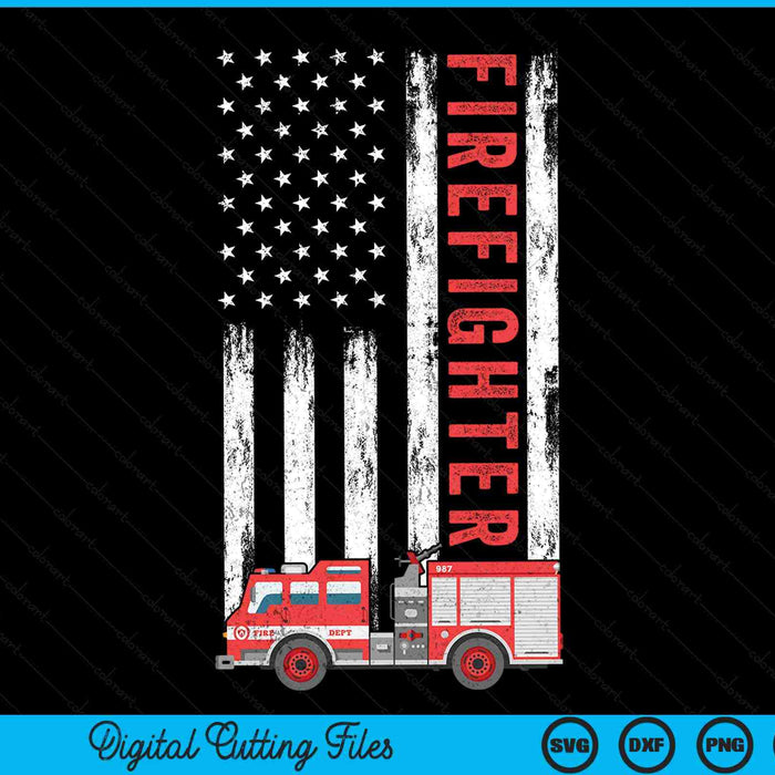USA Flag Patriotic Firefighter American Flag SVG PNG Digital Cutting Files