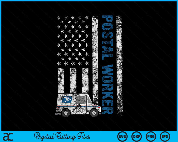 USA Flag Patriotic Postal Worker Mailman SVG PNG Digital Cutting Files