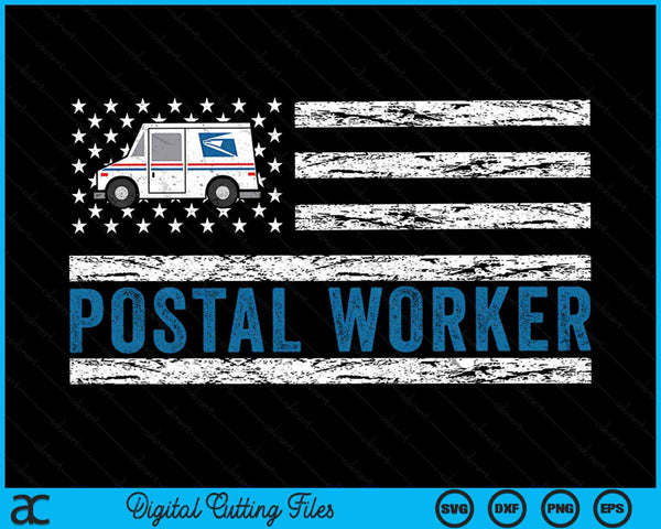 USA Flag Patriotic Postal Worker Mailman Mail Lady SVG PNG Digital Cutting Files