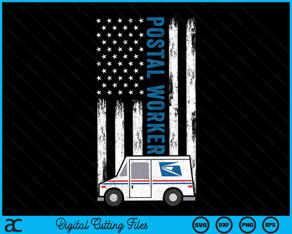 USA Flag Patriotic Postal Worker Mailman Mail Lady SVG PNG Digital Cutting Files
