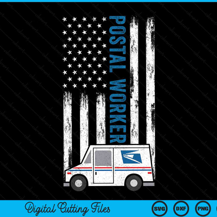 USA flag patriotic postal worker mailman mail lady SVG cut file