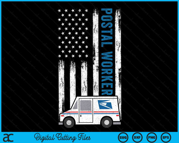 USA Flag Patriotic Postal Worker Mailman Mail Lady SVG PNG Digital Printable Files