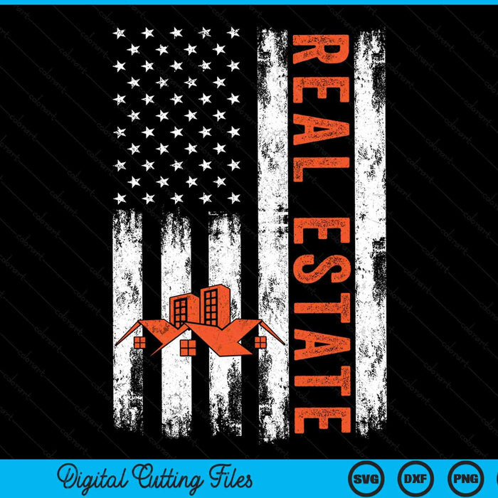 USA flag patriotic real estate American flag SVG PNG cut file for Cricut