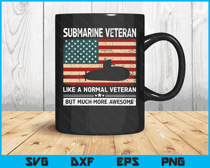 Usa Flag Submarine Veteran For Men And Submarine For Men SVG PNG Digital Cutting Files