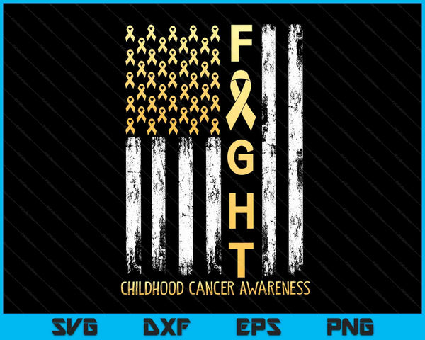 USA gold flag childhood cancer awareness month SVG cut file